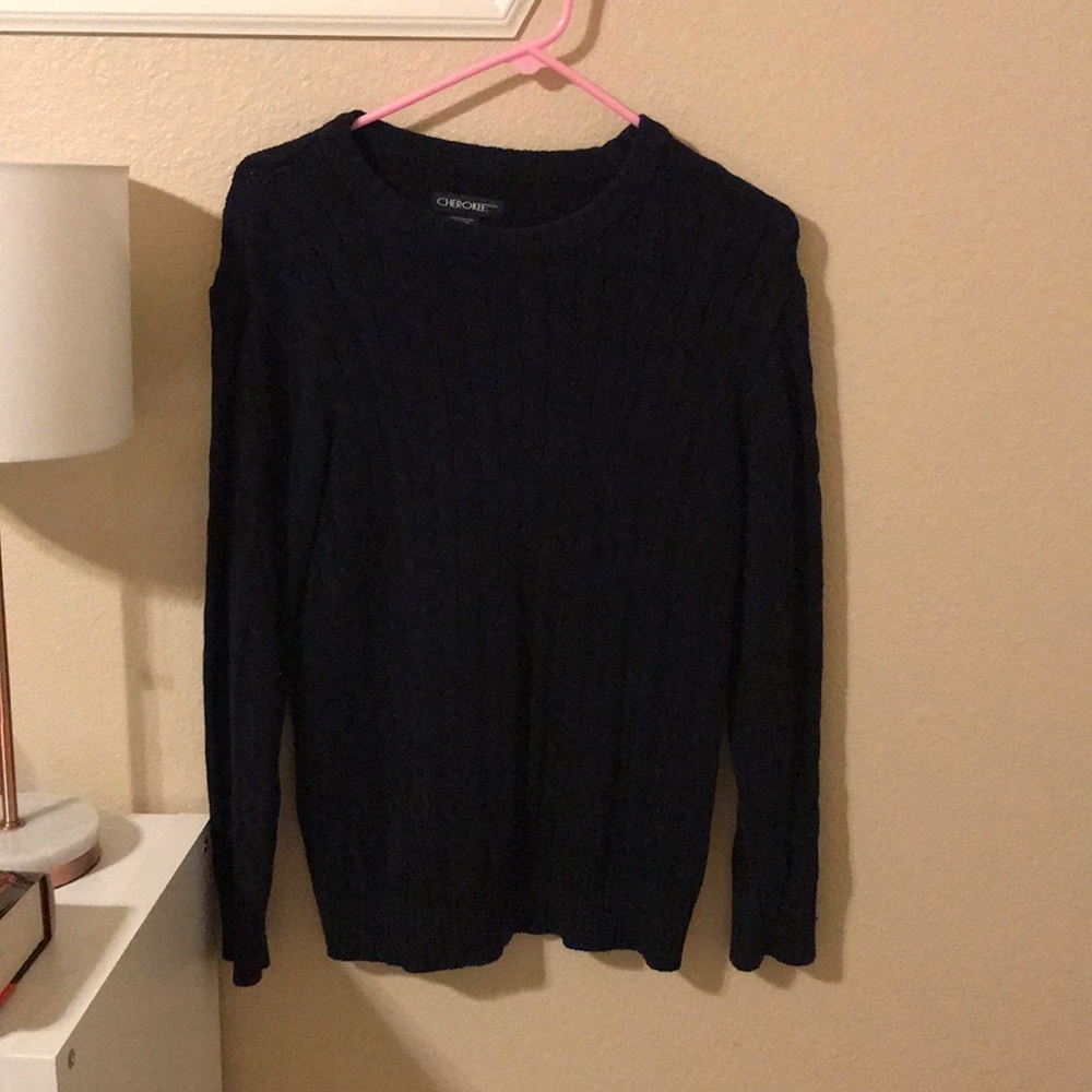 Navy blue knit sweater